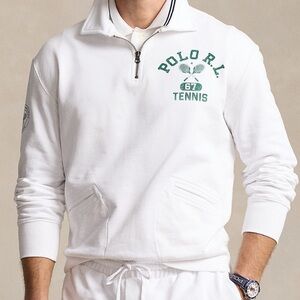 Polo by Ralph Lauren White 1/4 zip fleece Wimbledon championship